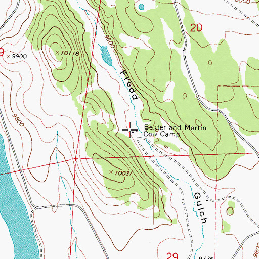 Topographic Map of Baxter and Martin Cow Camp, CO