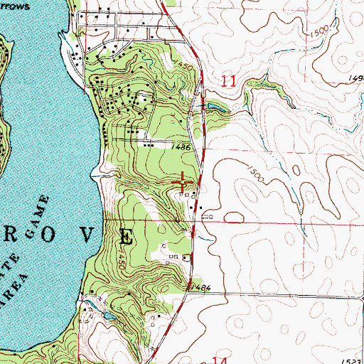 Topographic Map of Noble Cabin Historical Marker, IA