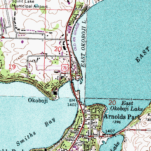 Topographic Map of Granger Cabin Historical Marker, IA