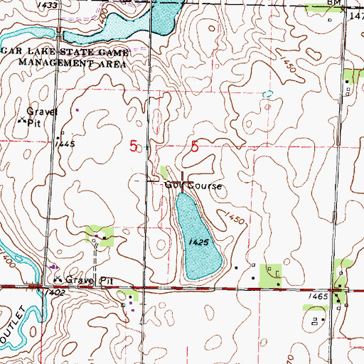 Topographic Map of Woodlyn Hills Golf Course, IA