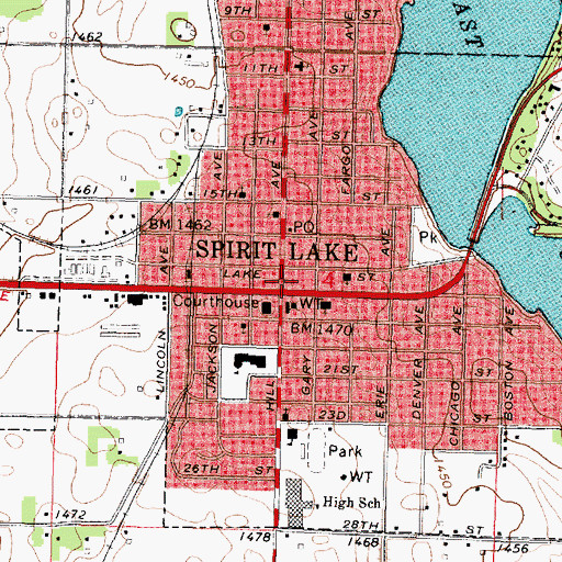 Topographic Map of Schwartz Chiropractic Clinic, IA