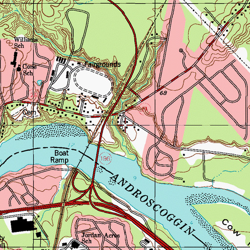 Topographic Map of Ark Church, ME