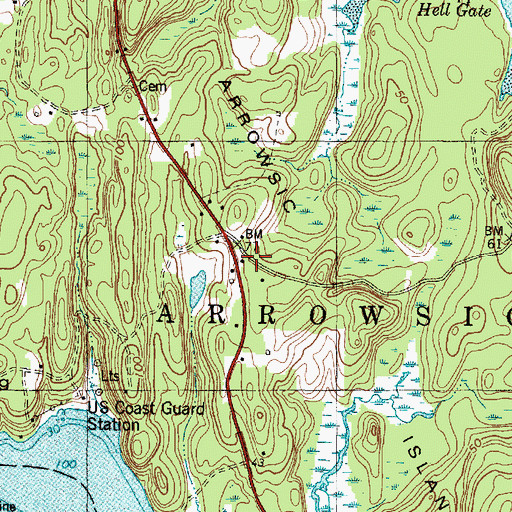 Topographic Map of Arrowsic School (historical), ME