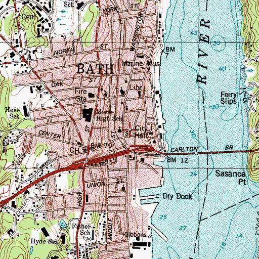 Topographic Map of Assembly of God Church, ME