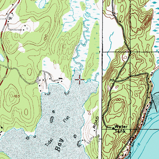 Topographic Map of Bay Creek, ME