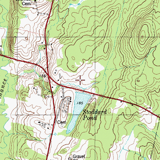 Topographic Map of Bowdoin Central School, ME
