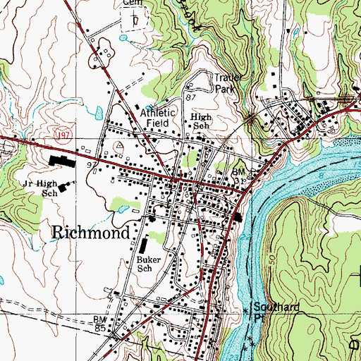 Topographic Map of C H T J Southard House Museum, ME