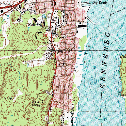 Topographic Map of Childrens School of Arts and Science, ME