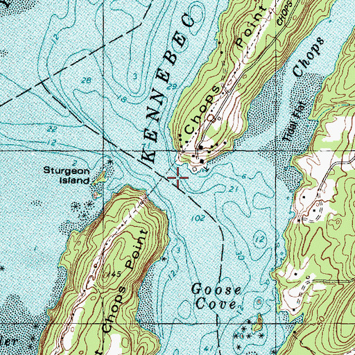 Topographic Map of The Chops Passage, ME