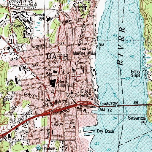Topographic Map of First Apostolic Church, ME