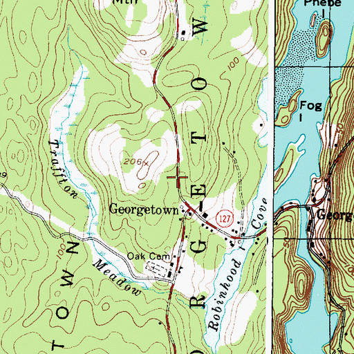 Topographic Map of Georgetown Post Office, ME