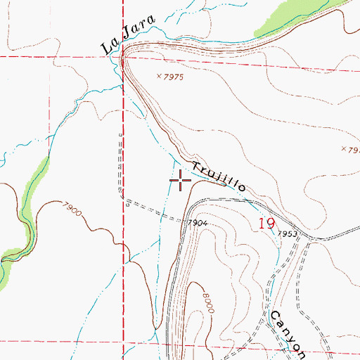 Topographic Map of Trujillo Canyon, CO