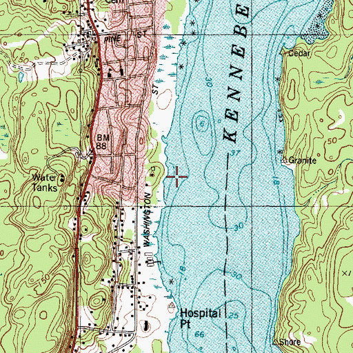 Topographic Map of Maine Maritime Museum, ME
