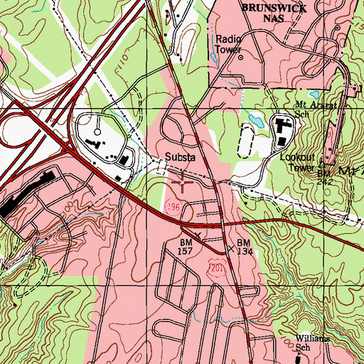 Topographic Map of McTeague Higbee Law Library, ME