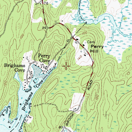 Topographic Map of Meadowbrook Camping Area, ME
