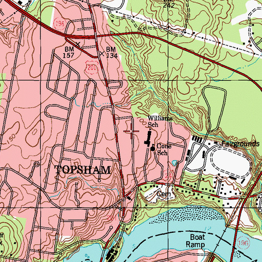 Topographic Map of Midcoast Presbyterian Church, ME