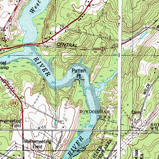 Topographic Map of Patten Point, ME