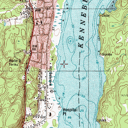 Topographic Map of Percy and Small Dock, ME