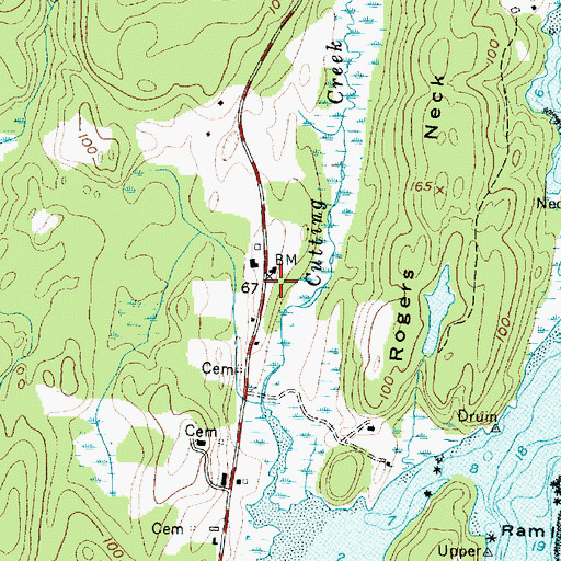 Topographic Map of Phippsburg Post Office, ME
