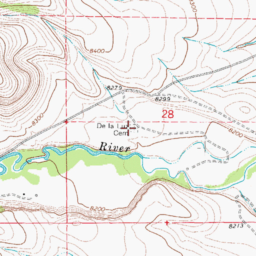 Topographic Map of De la Luz Cemetery, CO