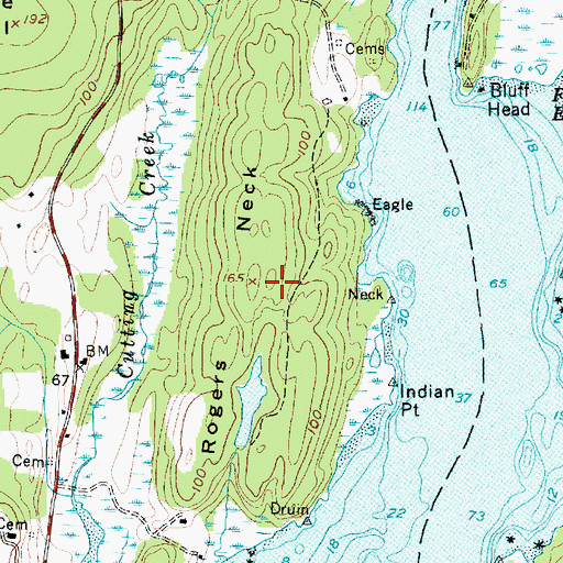 Topographic Map of Reges Hill, ME