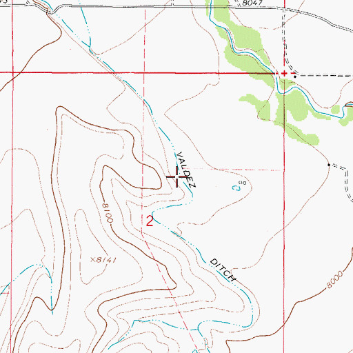 Topographic Map of Valdez Ditch Number 5, CO