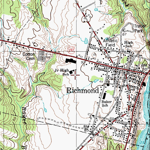 Topographic Map of Richmond Middle School, ME