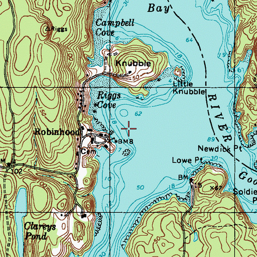 Topographic Map of Robinhood Marine Center, ME