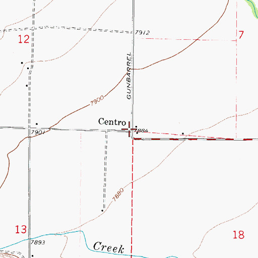 Topographic Map of Centro, CO
