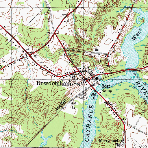 Topographic Map of Second Baptist Church, ME