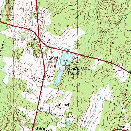 Topographic Map of Stoddard Pond, ME