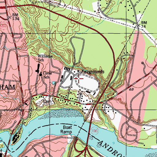 Topographic Map of Topsham Fairgrounds, ME