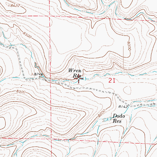 Topographic Map of Wren Reservoir, CO
