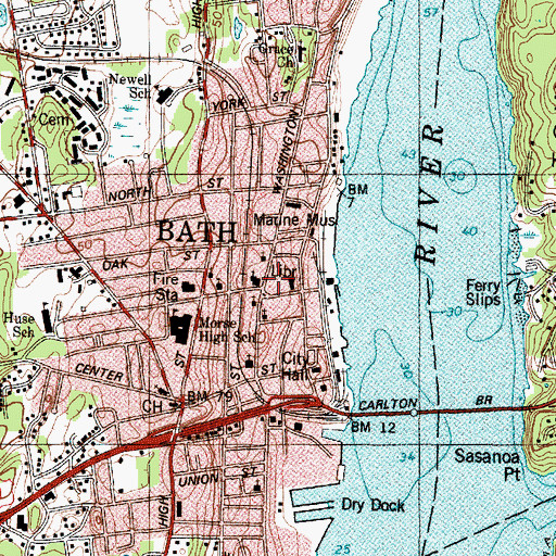 Topographic Map of Winter Street Church, ME