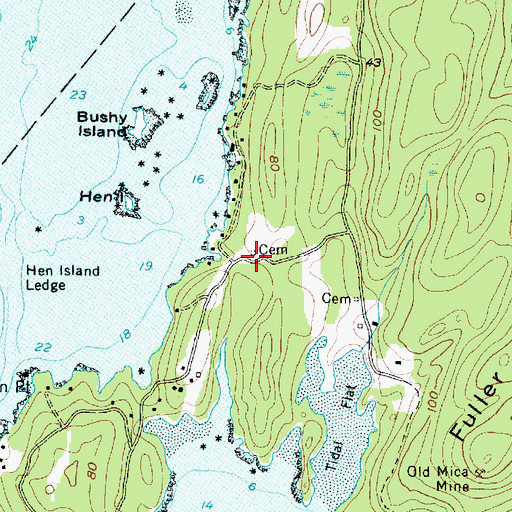 Topographic Map of Wynburg (historical), ME