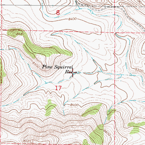 Topographic Map of Pine Squirrel Reservoir, CO