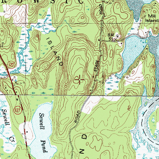 Topographic Map of Sewell Hill, ME