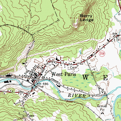 Topographic Map of Agnes Gray Elementary School, ME