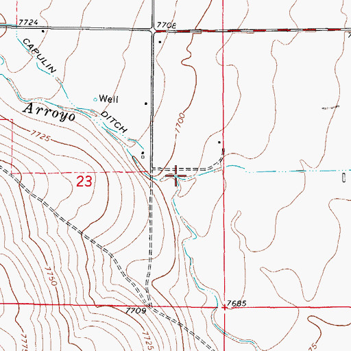 Topographic Map of Miller Ditch, CO