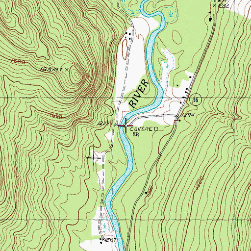 Topographic Map of Bennett Bridge, ME
