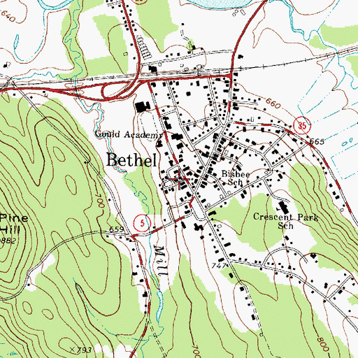 Topographic Map of Bethel Church of the Nazarene, ME