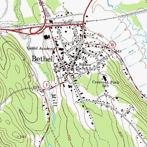 Topographic Map of Bethel Library Association, ME