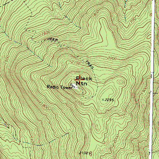 Topographic Map of Black Mountain of Maine Ski Area, ME