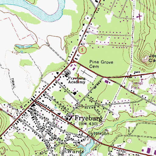 Topographic Map of Bradley Memorial Park, ME