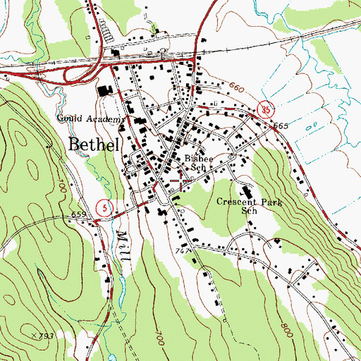 Topographic Map of Broad Street Historic District, ME