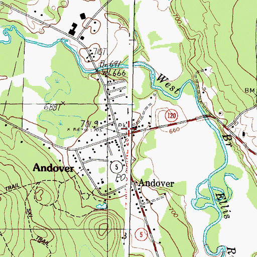 Topographic Map of Calvary Congregational Church, ME