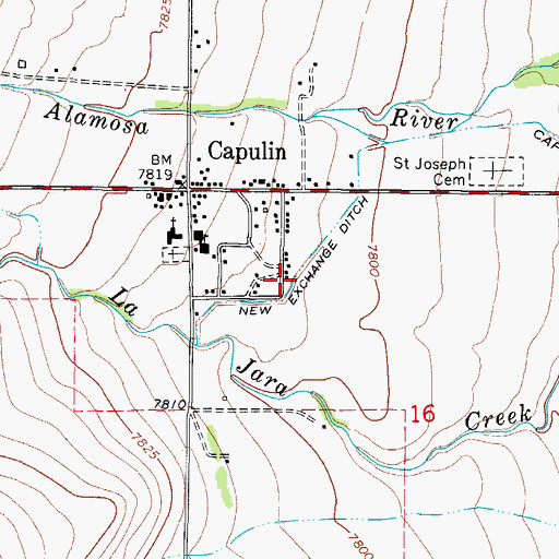 Topographic Map of New Exchange Ditch, CO