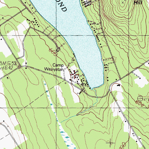 Topographic Map of Camp Waziyatah, ME