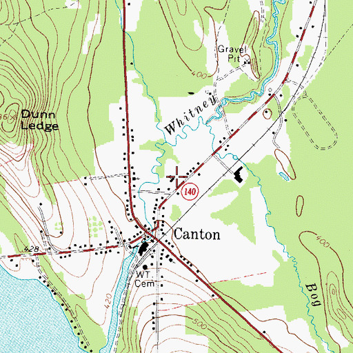 Topographic Map of Canton Elementary School, ME