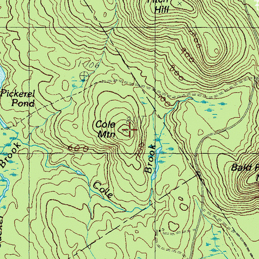 Topographic Map of Cole Mountain, ME